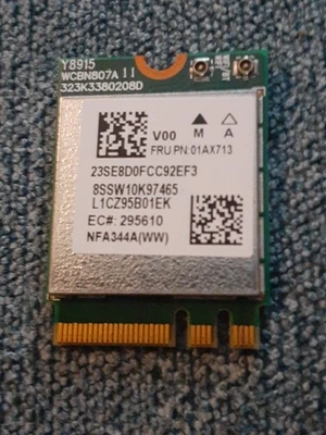 QUALCOMM ATHEROS QCNFA344A M.2 802.11AC WLAN BLUETOOTH 4.1 WIFI CARD 01AX713 - Image 1 of 2