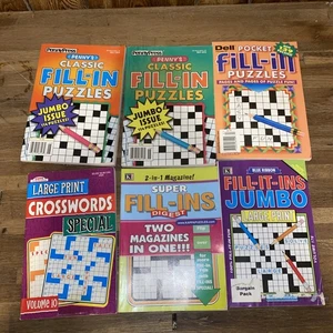 Lot Of 6 Fill In Puzzles Penny press Etc 2012 And On - Picture 1 of 5