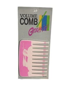 Vintage Graffiti Coniglio Volume Pettine Anni 90 Sund Haaren Mebco USA Raro Rosa Immerso - Foto 1 di 2