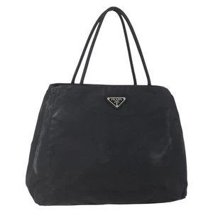 Auténtico bolso de mano PRADA de nailon negro plateado 148281 - Imagen 1 de 24
