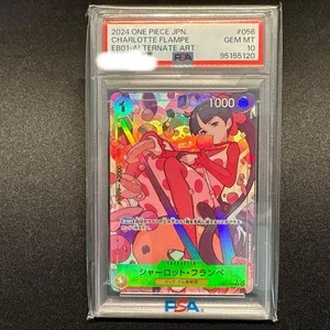 PSA 10 One Piece Card Game Japanese Charlotte Flampe Parallel Rare EB01-056 2024 - Picture 1 of 2