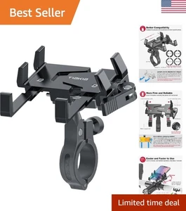 6-Krallen Universal Fahrrad Handyhalter - Schnellverschluss Aluminium Halterung für Radfahrer - Bild 1 von 9