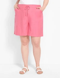 Lane Bryant Übergröße 18 20 weiche Noppen-Pull-On-Shorts rosa Kordelzug Taille - Bild 1 von 7
