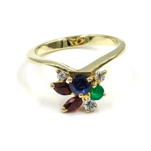 Ring mit Rubin Safir Smaragd und Brillanten in 14 Kt 585 Gold 49 Edel - Bild 1 von 11