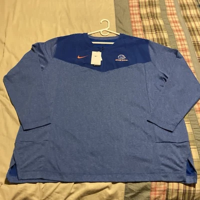 Nike Boise State Broncos Blue Team Issue Sideline 1/4 Zip Jacket Mens 4XL NWT - Image 1 of 4