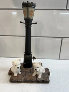 RARE VTG Highland White Terrier Dogs Leonardo Figurine Walk In The Park 1999 - Bild 1 von 9