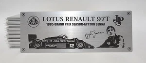 1/8 Lotus Renault 97T #12 Senna 1985 Metal Name Plate Plaque for 1/8 Deagostini - Picture 1 of 2