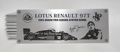 1/8 Lotus Renault 97T #12 Senna 1985 Metal Name Plate Plaque for 1/8 Deagostini - Image 1 of 2