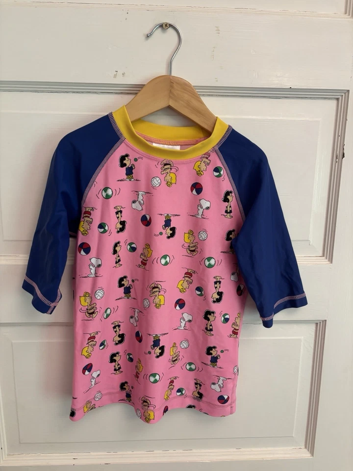 Top Hanna Andersson Niños Rosa Natación Antierupciones Snoopy Peanuts Manga 1/2 130 cm 8 Foto 1 de 4