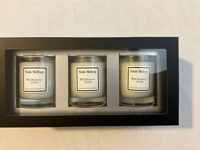 Trish McEvoy Wild Bluberry Vanilla Scented Candles Trio 2 oz each BNIB - Image 1 of 3