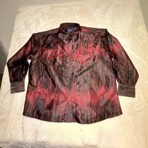 Vintage Wrangler Pearl Snap Shirt Men’s XL Red Black Aztec Western 1990’s Cowboy - Picture 1 of 8