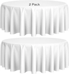 [2 Pack] 120" Round Premium Tablecloths for Wedding | Banquet | Restaurant | ... - Picture 1 of 5