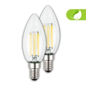 Juego de 2 bombillas LED E14 LED vela blanco cálido clase de eficiencia A - Imagen 1 de 10