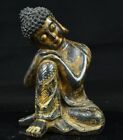 9'' temple bronze gilt Shakyamuni Sakyamuni Shakya Mani Sleeping Buddha statue