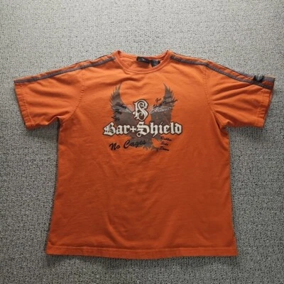 Camisa Harley Davidson Para Hombres Grande Desteñida Barra Escudo Deletrear Rayas EE. UU. Foto 1 de 4
