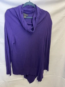 Investments Women's Purple Vicrose Blend LS Pullover Cowl Neck Sweater Sz Xl - Picture 1 of 11