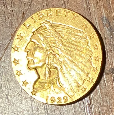 1929 $2.50 Quarter Eagle Gold Indian coin Cover