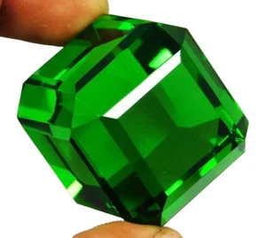 AAA+ 145.00 CT Large Russian Chrome Topaz Green Cube Box Cut Loose Gemstone Gift - Picture 1 of 9