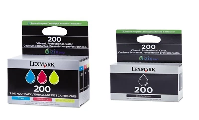 Genuine Lexmark 200 Black Cyan Magenta Yellow Ink Cartridges - FREE Delivery VAT - Image 1 of 4
