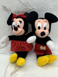 Vintage 80s Minnie and Mickey mouse plush Small 6" Applause AS IS - Picture 1 of 15