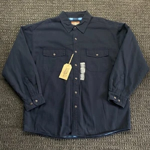 Vintage Men's Levi’s Shirt Jacket Shacket Flannel Lined Navy Blue XXL 2XL NEW - Picture 1 of 9