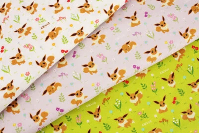 Pocket Monster Pokemon Eevee Eievui Fabric made in Korea by the Half Yard - Image 1 of 4