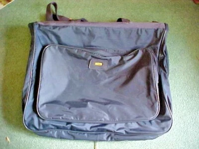 Airway Hanging Garment Bag Navy Shoulder Strap Carry Handle 2 Outer Compartments - Image 1 of 4
