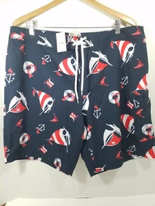 J. Crew Men’s Blue Nautical Swim Trunks Size 38 NWT Swimsuit Board Shorts IILR - Picture 1 of 8