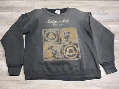 Vintage Sun Faded Crewneck Made in USA Embroidered Sweatshirt Michigan Bell Sz L - Image 1 of 4