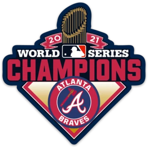 Atlanta Braves World Series Champions 2021 Logo type MLB Baseball Die-Cut MAGNET - Picture 1 of 1