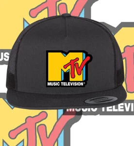 MTV Music Television Black Trucker Hat Cap Adult Size One Size Fits all - Picture 1 of 2