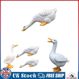 1/3pcs Drinking Duck Statue Cute Resin Yard Pond Duck Figurine Garden Lawn Decor - Picture 1 of 9