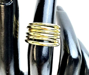New in Box ASHLYNN AVENUE Cortland 18K Yellow Gold Plate Stack Rings sz 6 - Picture 1 of 8