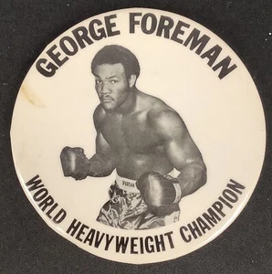 George Foreman vs Muhammad Ali Pin Back World Heavyweight Champion Button Boxing - Picture 1 of 4