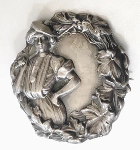 VTG Sterling Top Golf Broach / Pin: VICTORIAN LADY GOLFER Early "C" Clasp Design - Picture 1 of 2