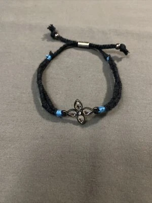 Hollister Калифорния темно-синий плетеный браслет со стразами подвеска - Изображение 1 из 4