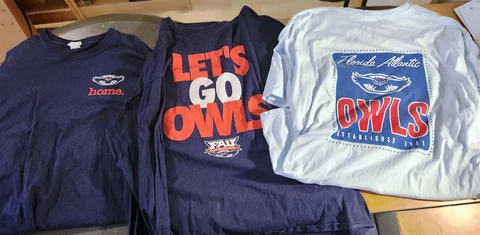 Lot of 3 FAU Florida Atlantic University Owls T-Shirts Size 2XL GREAT CONDITION Cover