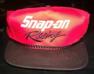 Vintage Snap-On Tools Racing Hat Snapback Rope Red Black Licensed - Picture 1 of 1