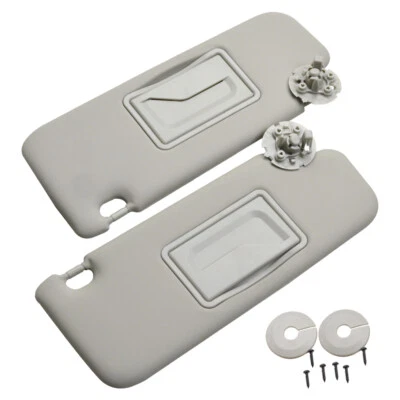 Pair Gray Driver Passenger Side Sun Visor w/Mirror For Chevrolet Cruze 2017 2018 - Image 1 of 4