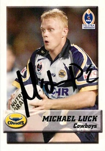 Signed 2002 North Queensland Cowboys NRL Daily Telegraph Card - Micheal Luck - Picture 1 of 3