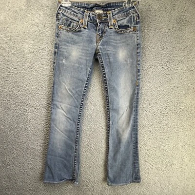 True Religion Jeans Girls 24 Pants Denim Bootcut Flare Rope Stitch Youth USA - Image 1 of 4