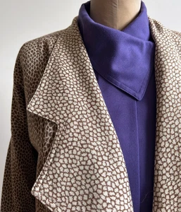 Guy Laroche Purple Wool Challis Blouse 1980s 90s sz 40 US 8 10 - Picture 1 of 15