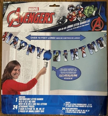 Kit de banner con letras jumbo Marvel Avengers suministros para fiesta de cumpleaños Foto 1 de 2