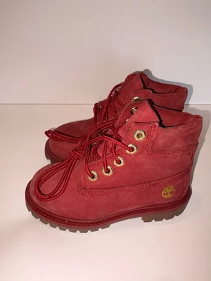 Bota premium Timberland 6 pulgadas talla pequeña 'rojo oscuro' TB0A42PR F41 talla 8 Foto 1 de 4