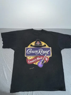 Camisa Crown Royal Para Hombre Extra Grande Negra Música Country Años 90 Gira Camiseta 1996 Foto 1 de 4