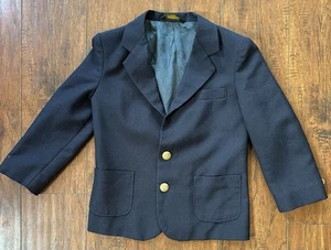 Dillards Boys Sz 5 Navy Blue Class Club Wool Blend Blazer Sports Coat USA - Picture 1 of 9