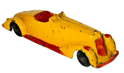 复古 Tootsietoy 1936 特大号黄色和红色奥本跑车 — 第 1/4 张图片