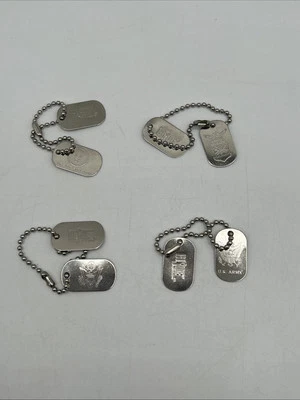 GI Joe Dog Tags Lot of 4 Tags Silver 3” Long Vintage Army Air Force +  1990s - Image 1 of 4