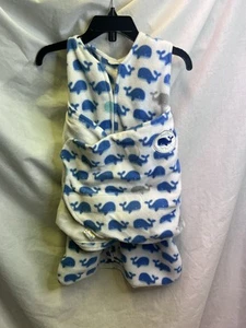 Halo Baby Sleep Sack Size Medium 6-12 Months Fleece Blue Elephants - Picture 1 of 7