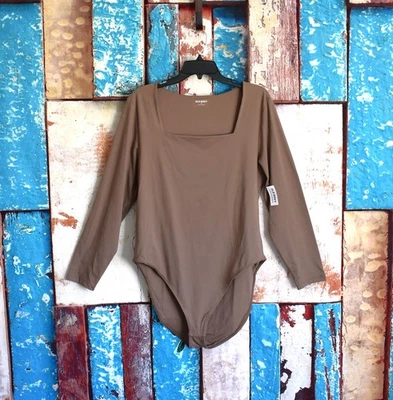 Body Feminino Old Navy Manga Longa Gola Quadrada Extra Grande Sedimentar NOVO - Imagem 1 de 4